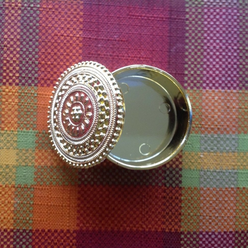 6pcs Gold Round Plastic Box Wedding First Communion Baptism Favor Decoration